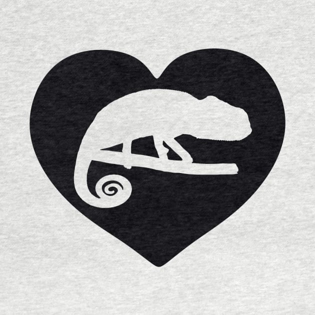 Chameleon Silhouette Heart for Chameleon Lovers by Mochi Merch